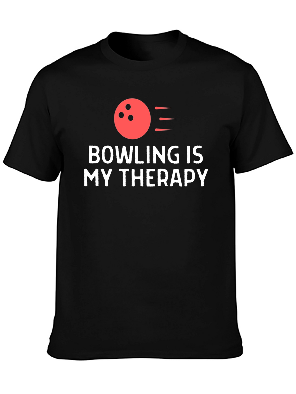 Bowling is My Therapy T-Shirt - Black Tee