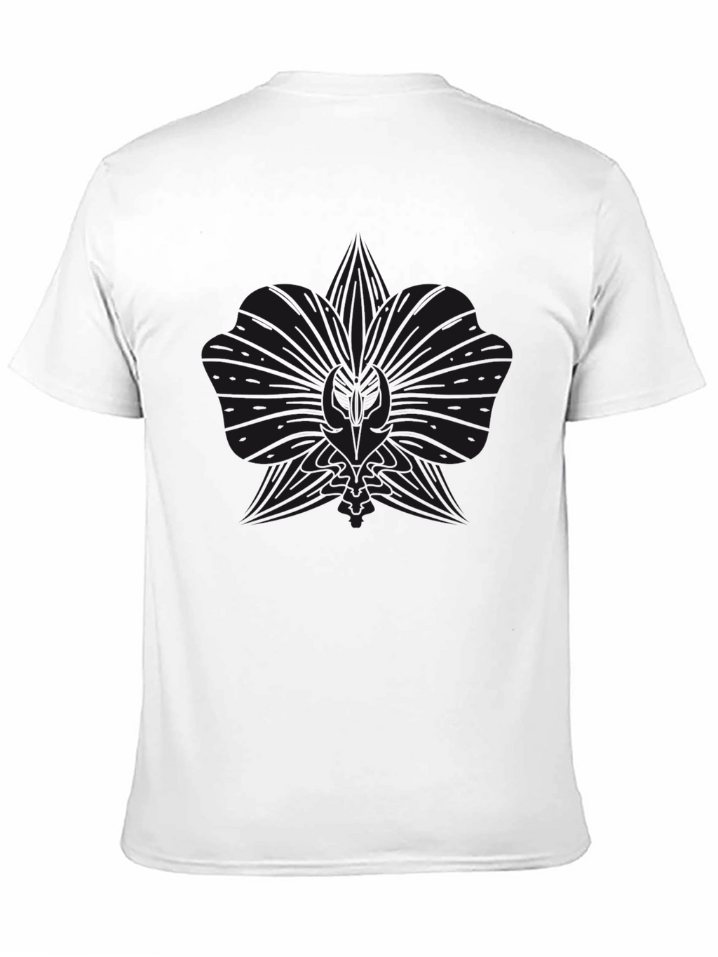Mens Black Graphic Tee - Floral Design