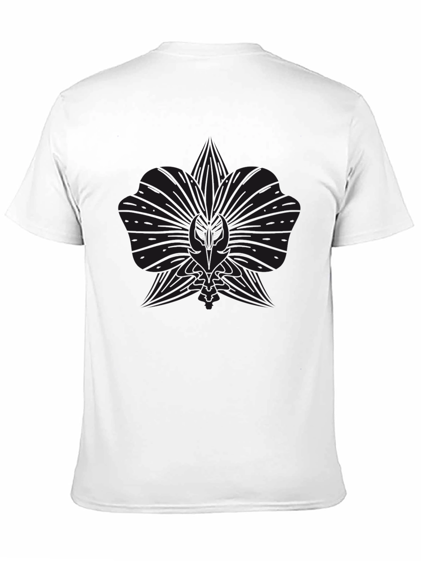 Mens Black Graphic Tee - Floral Design