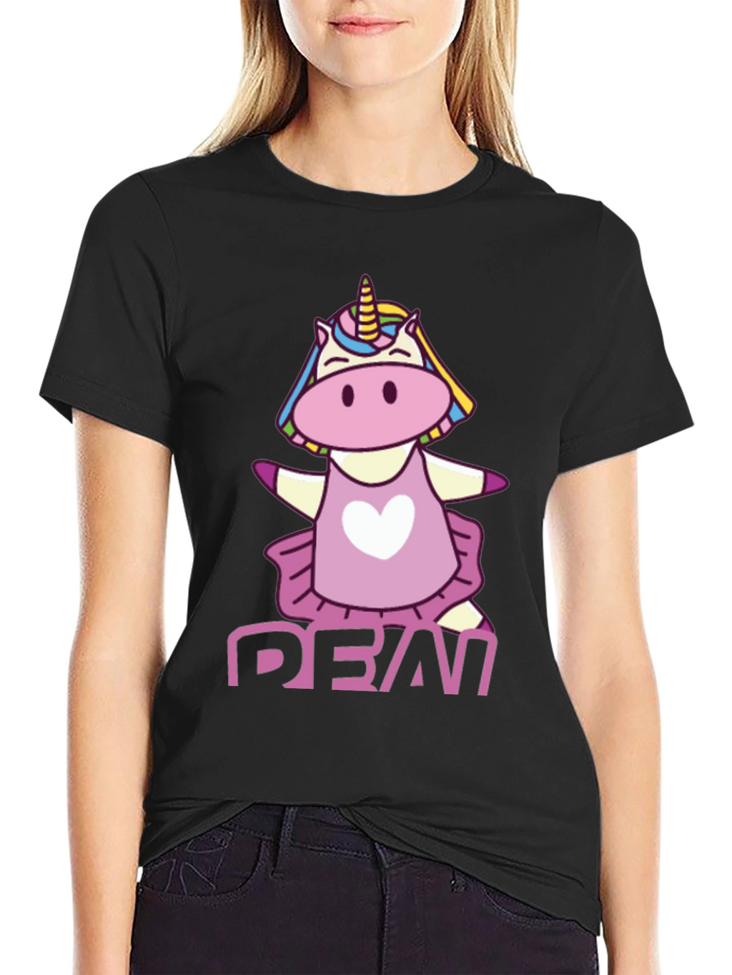 Unicorn Demi Graphic Black T-Shirt