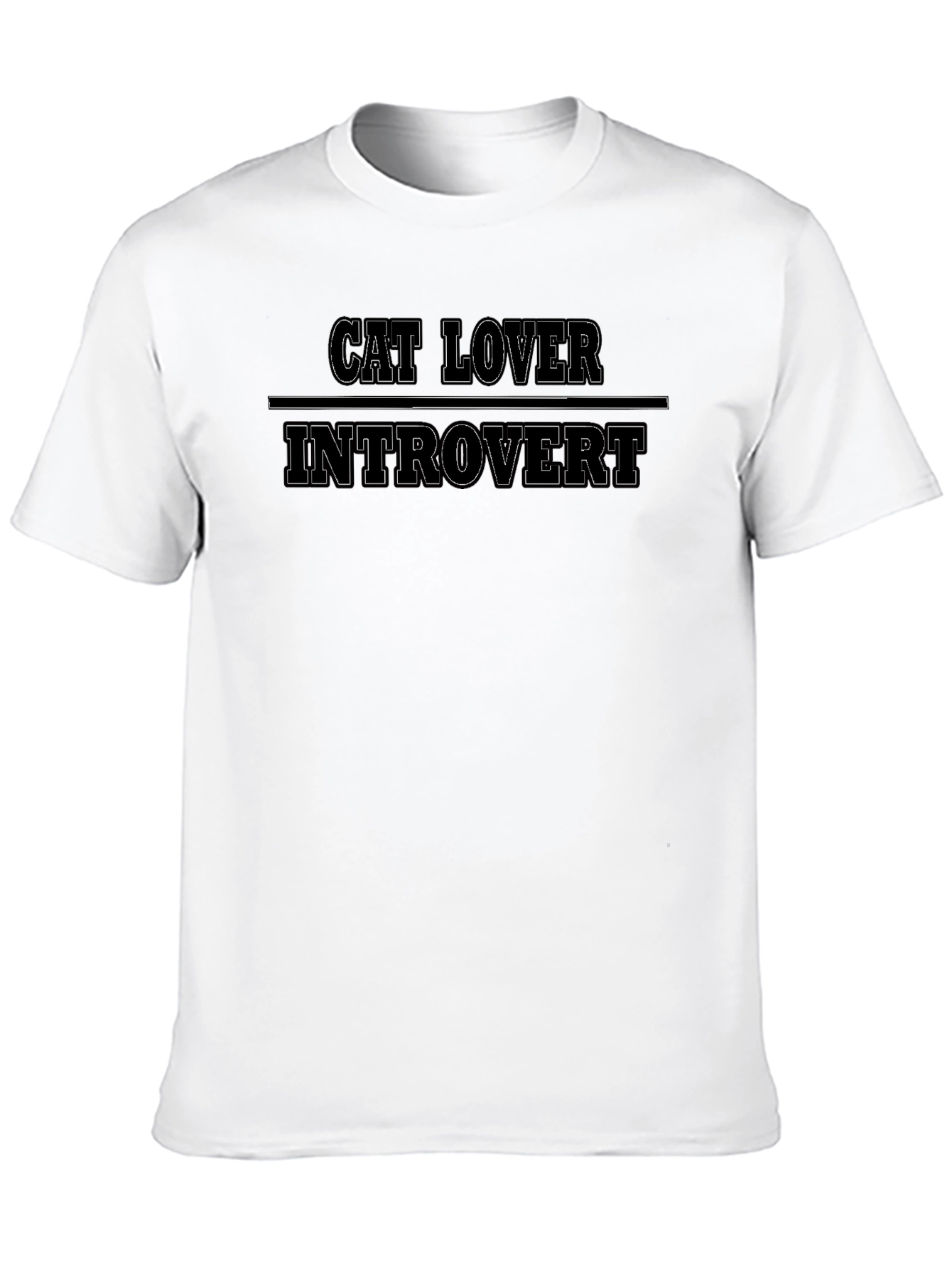 Cat Lover Introvert Graphic T-Shirt - Black