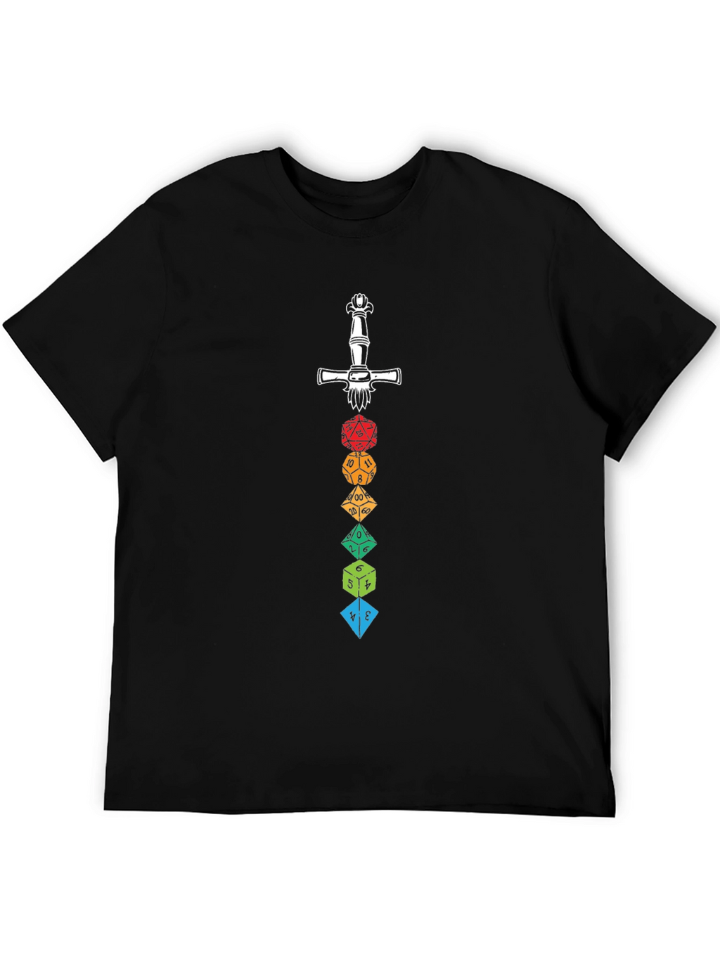 D&D Dice Stack Sword Graphic Tee - Black