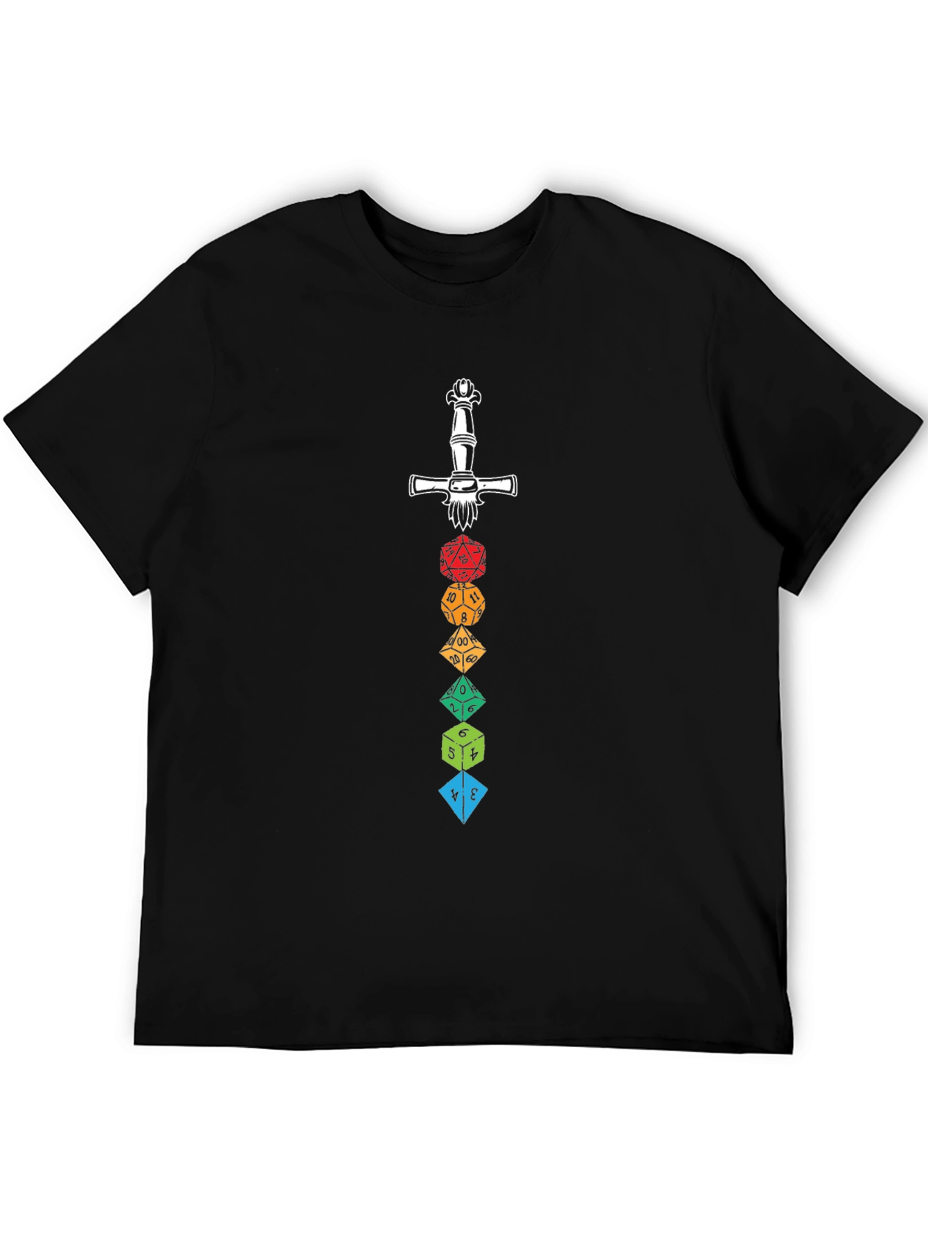 D&D Dice Stack Sword Graphic Tee - Black