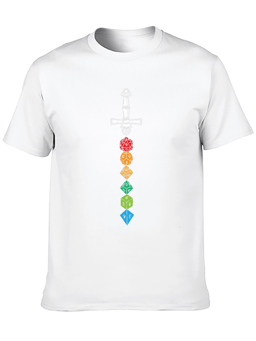 D&D Dice Stack Sword Graphic Tee - Black