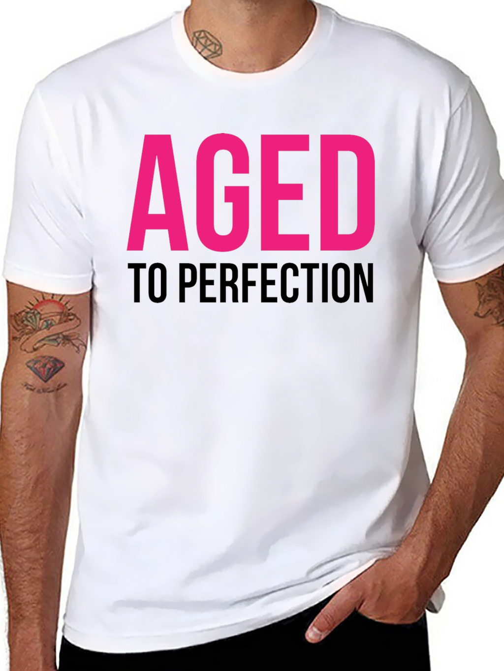 Aged To Perfection Black Graphic T-Shirt