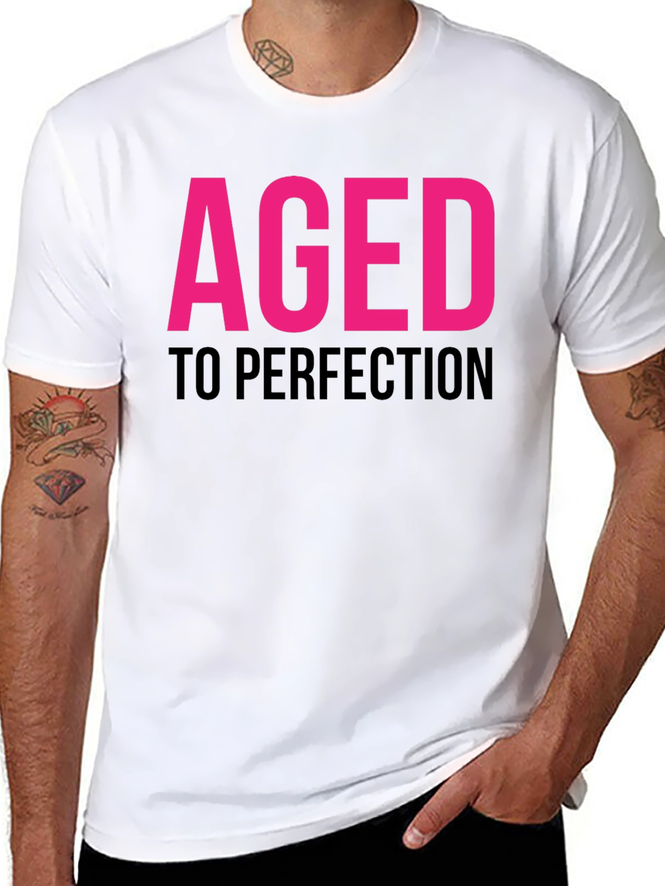 Aged To Perfection Black Graphic T-Shirt