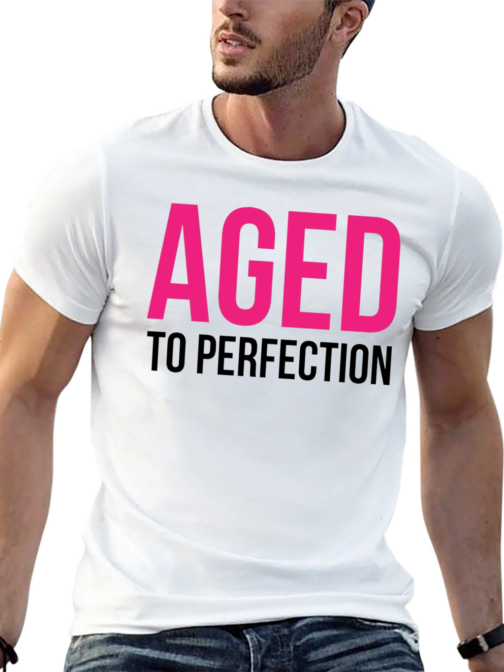 Aged To Perfection Black Graphic T-Shirt