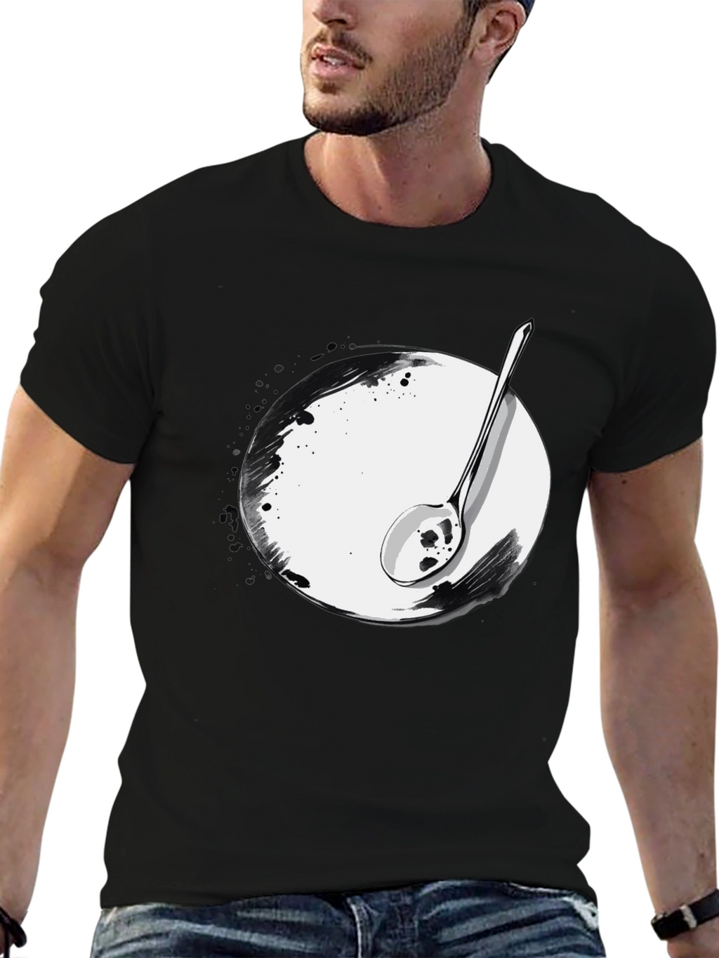 Spoon & Plate Graphic Tee - Modern Art Shirt