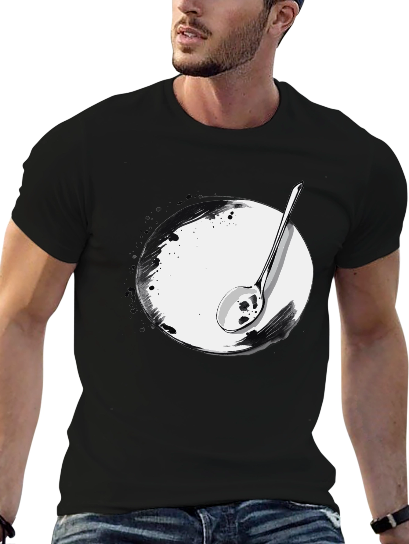 Spoon & Plate Graphic Tee - Modern Art Shirt