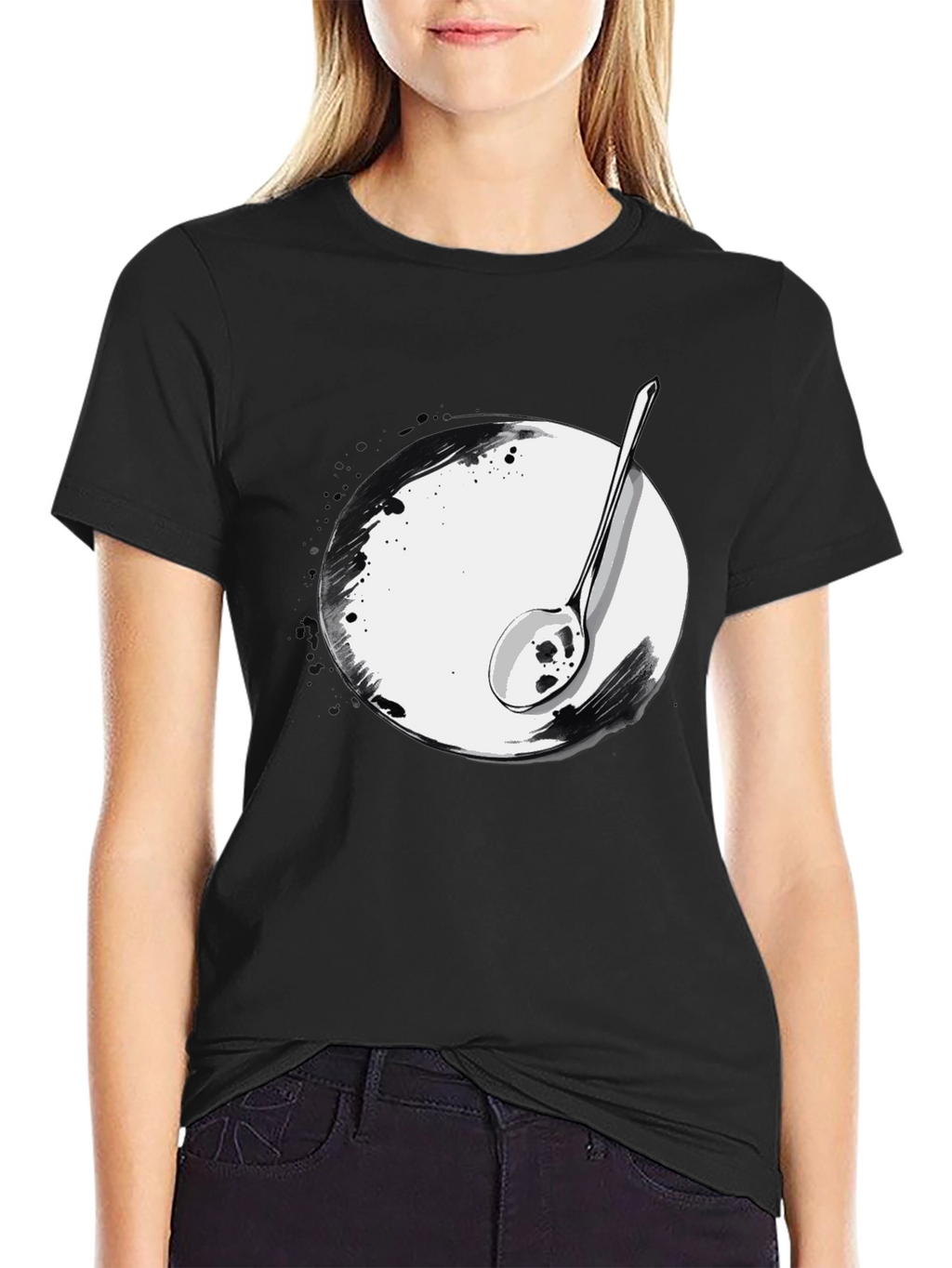 Spoon & Plate Graphic Tee - Modern Art Shirt