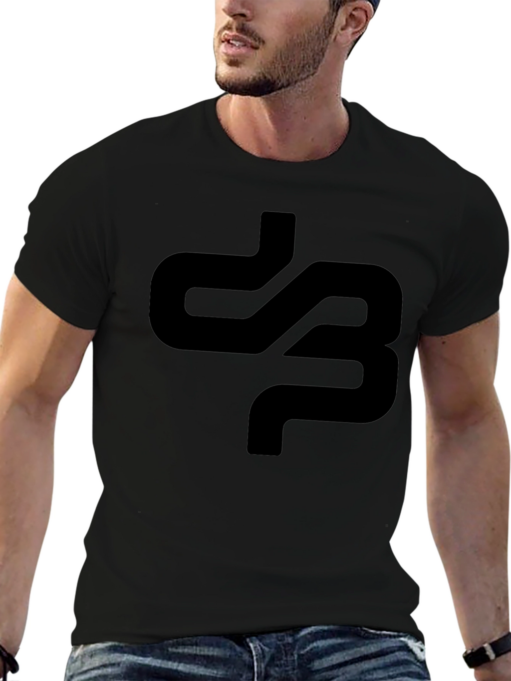 Minimalist Black Graphic Tee - Abstract Design