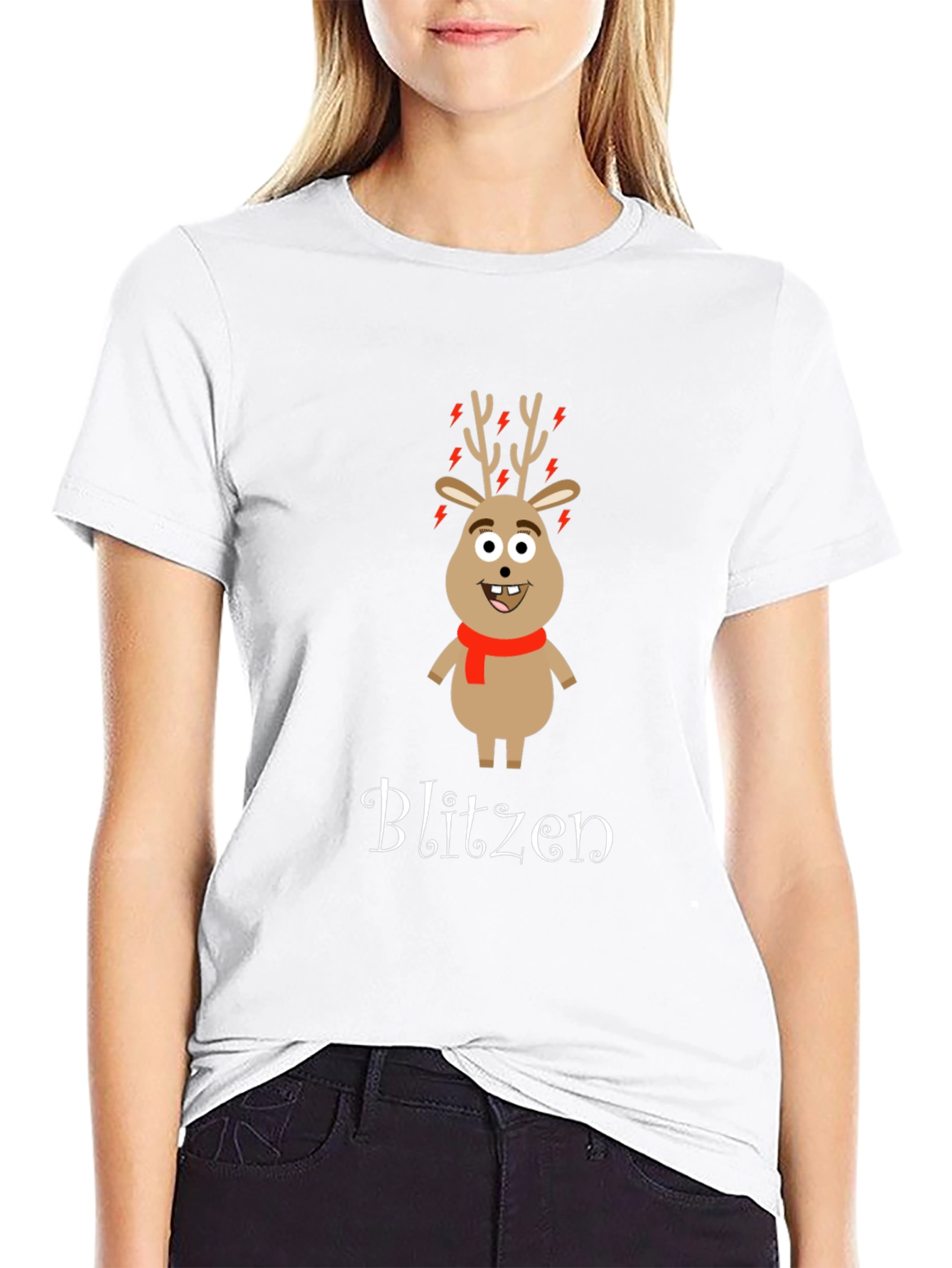 Blitzen Reindeer Graphic T-Shirt
