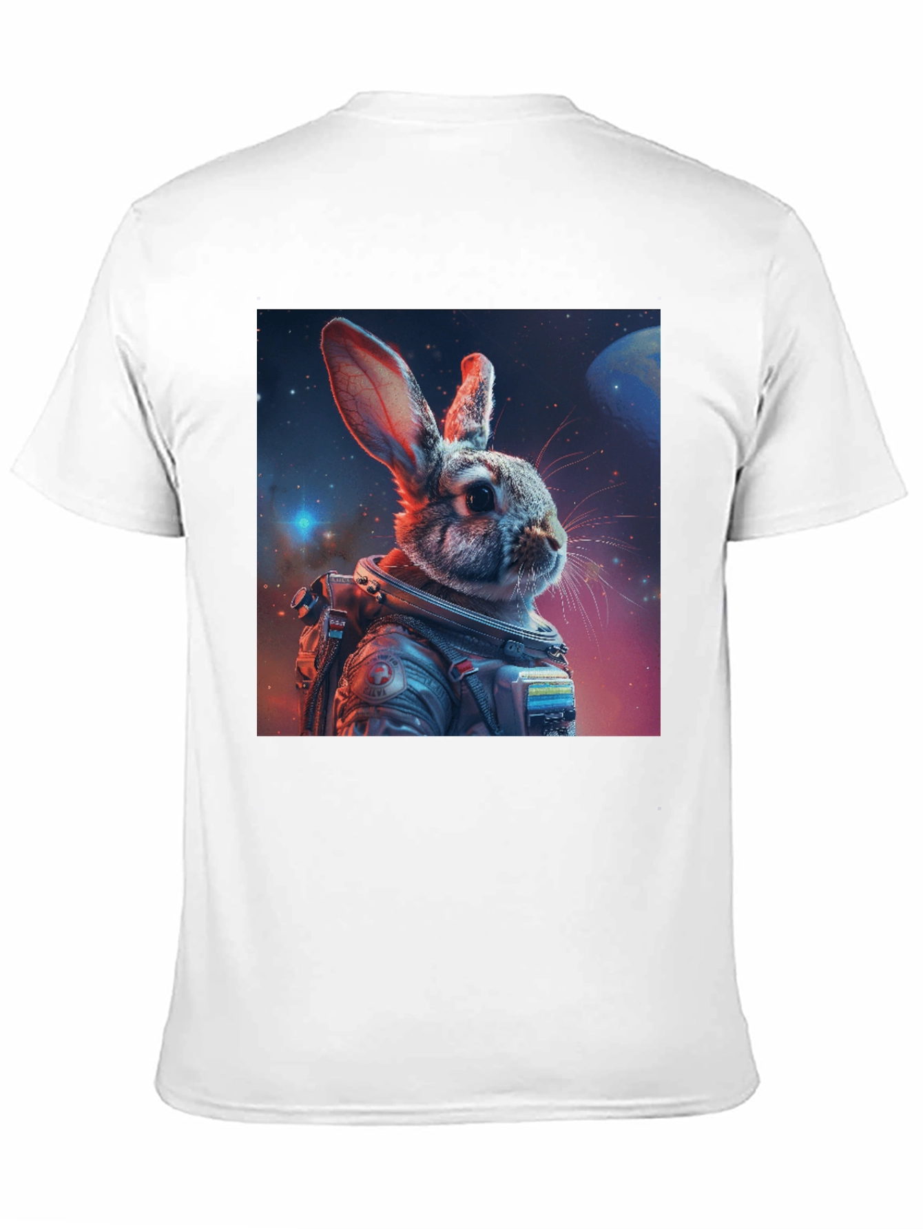 Astronaut Rabbit Graphic Black T-Shirt
