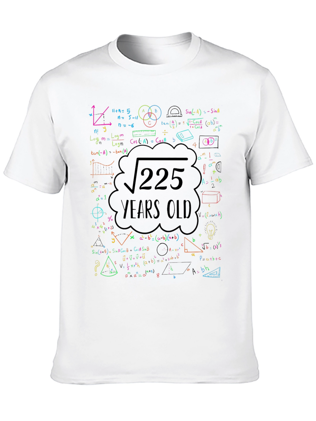 Math Formula Birthday T-Shirt: 225 Years Old