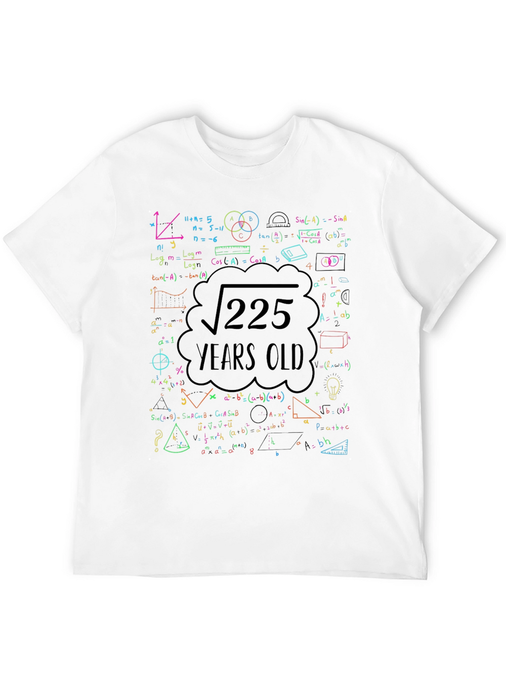 Math Formula Birthday T-Shirt: 225 Years Old