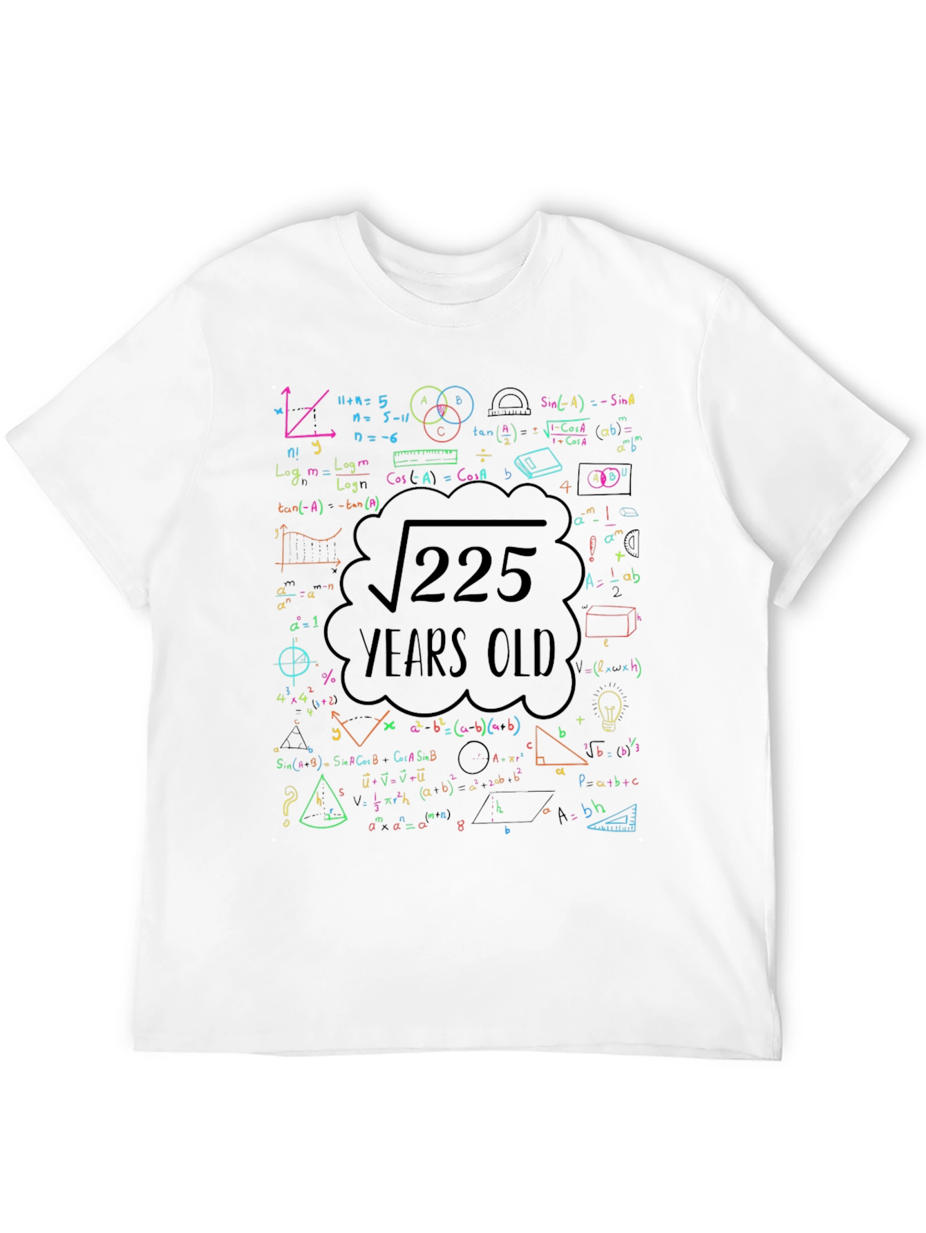 Math Formula Birthday T-Shirt: 225 Years Old