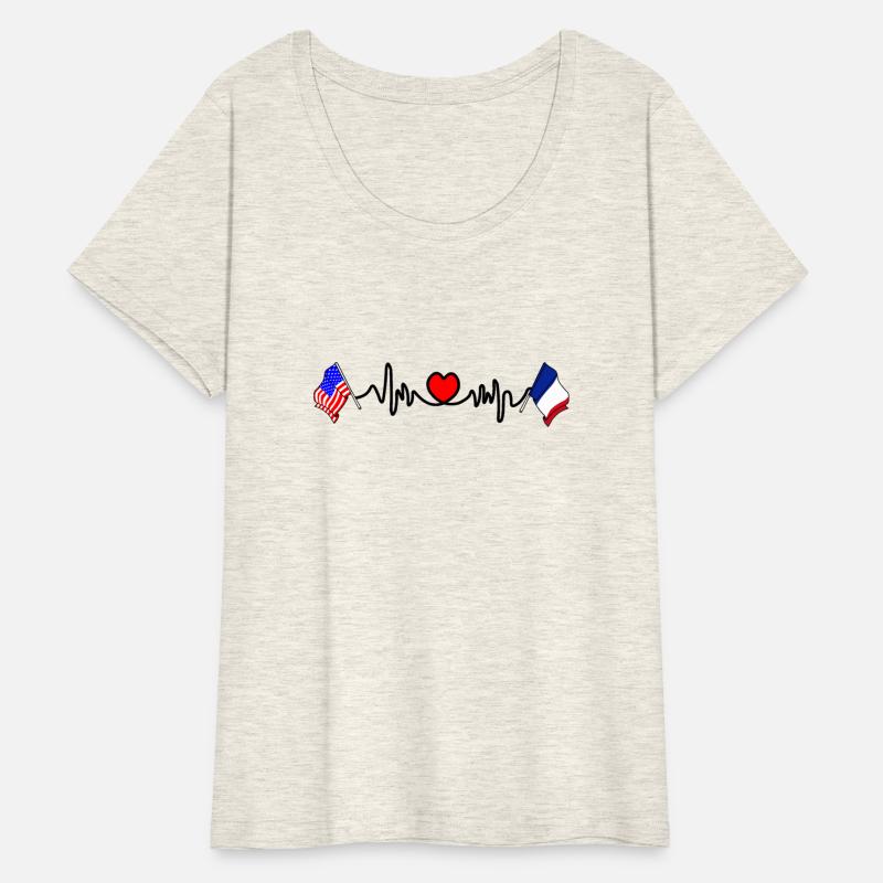Cardio heart USA and flag France