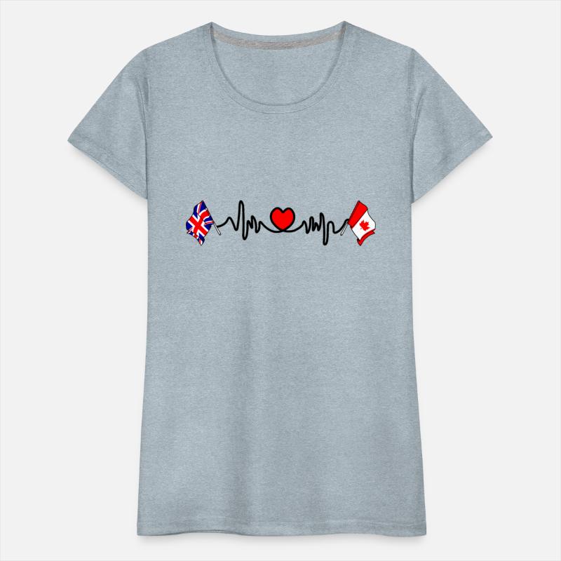 Cardio heart with flag England and flag Canada