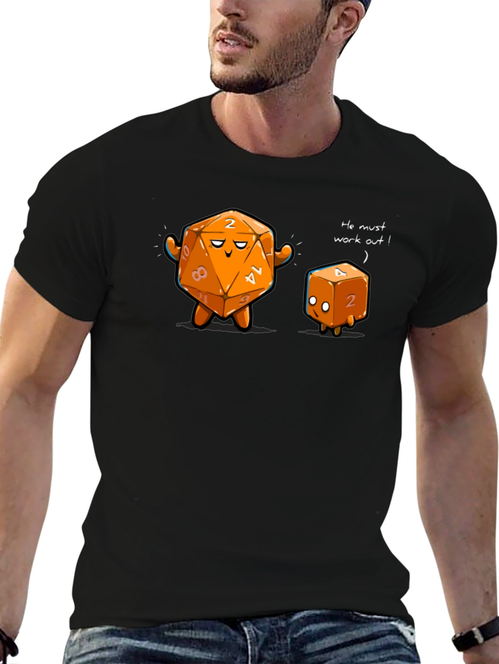 Funny D&D Dice Workout Graphic Tee