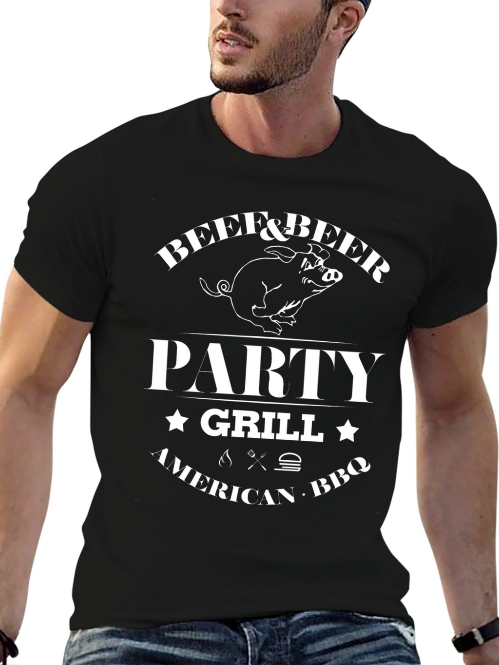 Beef & Beer Party Grill BBQ T-Shirt