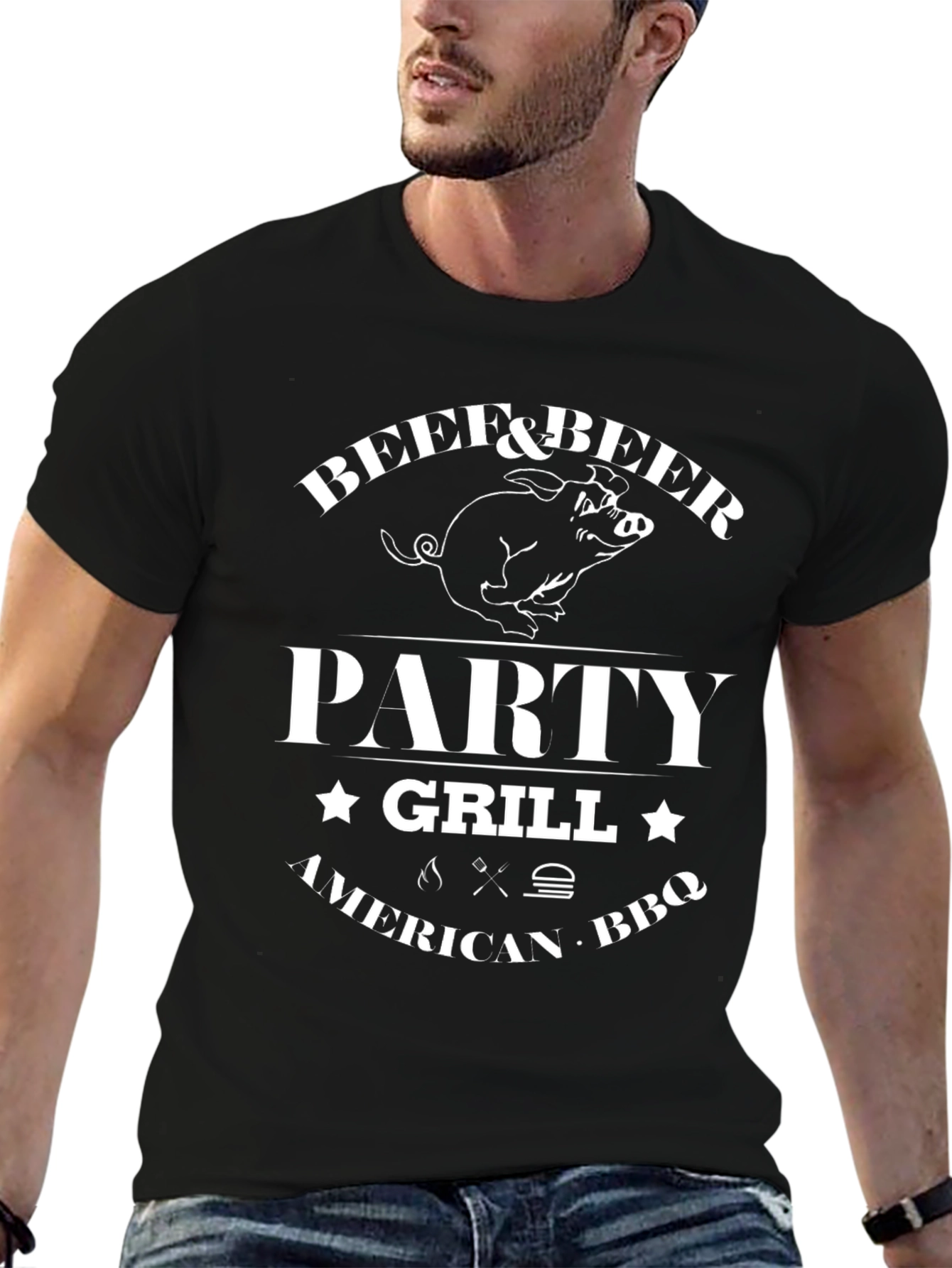 Beef & Beer Party Grill BBQ T-Shirt
