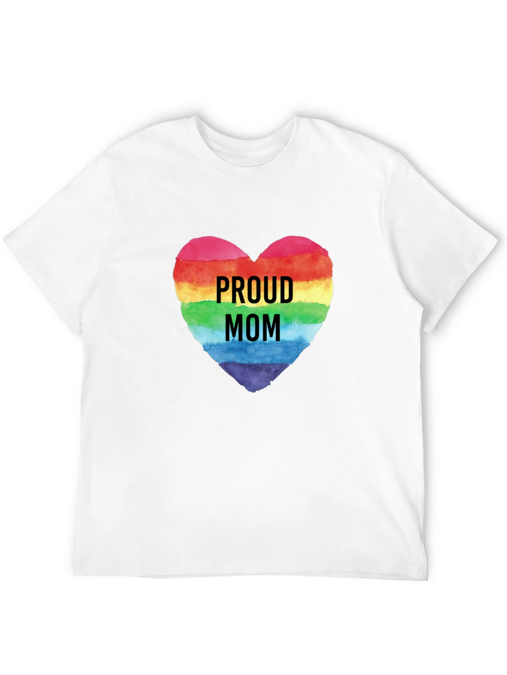 Proud Mom Rainbow Heart Graphic Tee