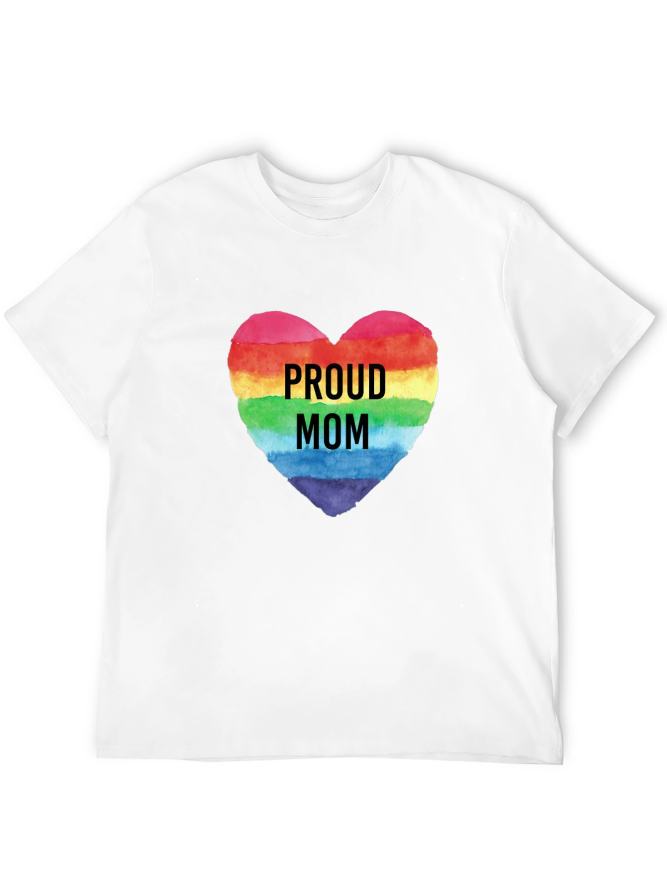 Proud Mom Rainbow Heart Graphic Tee