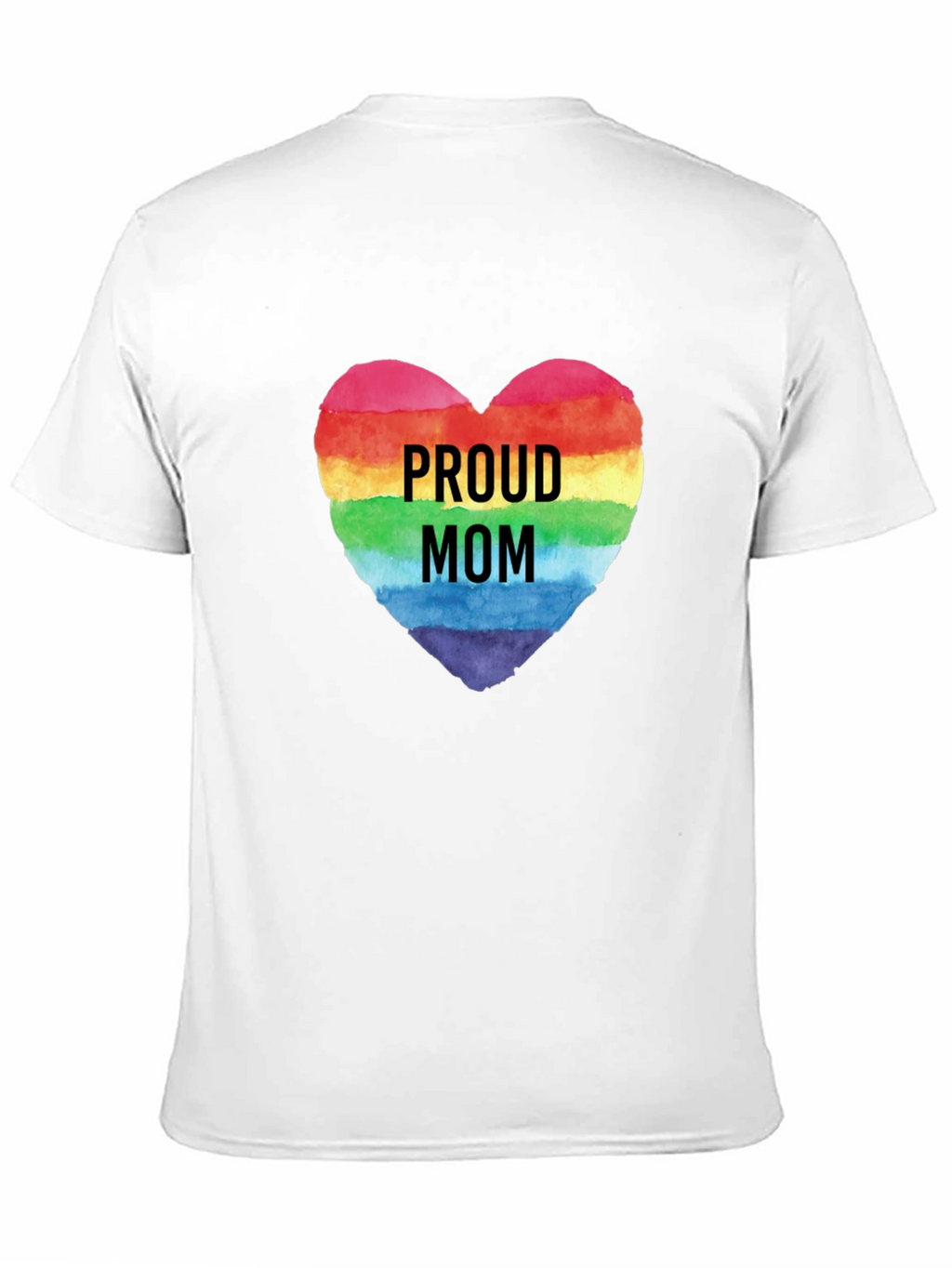 Proud Mom Rainbow Heart Graphic Tee