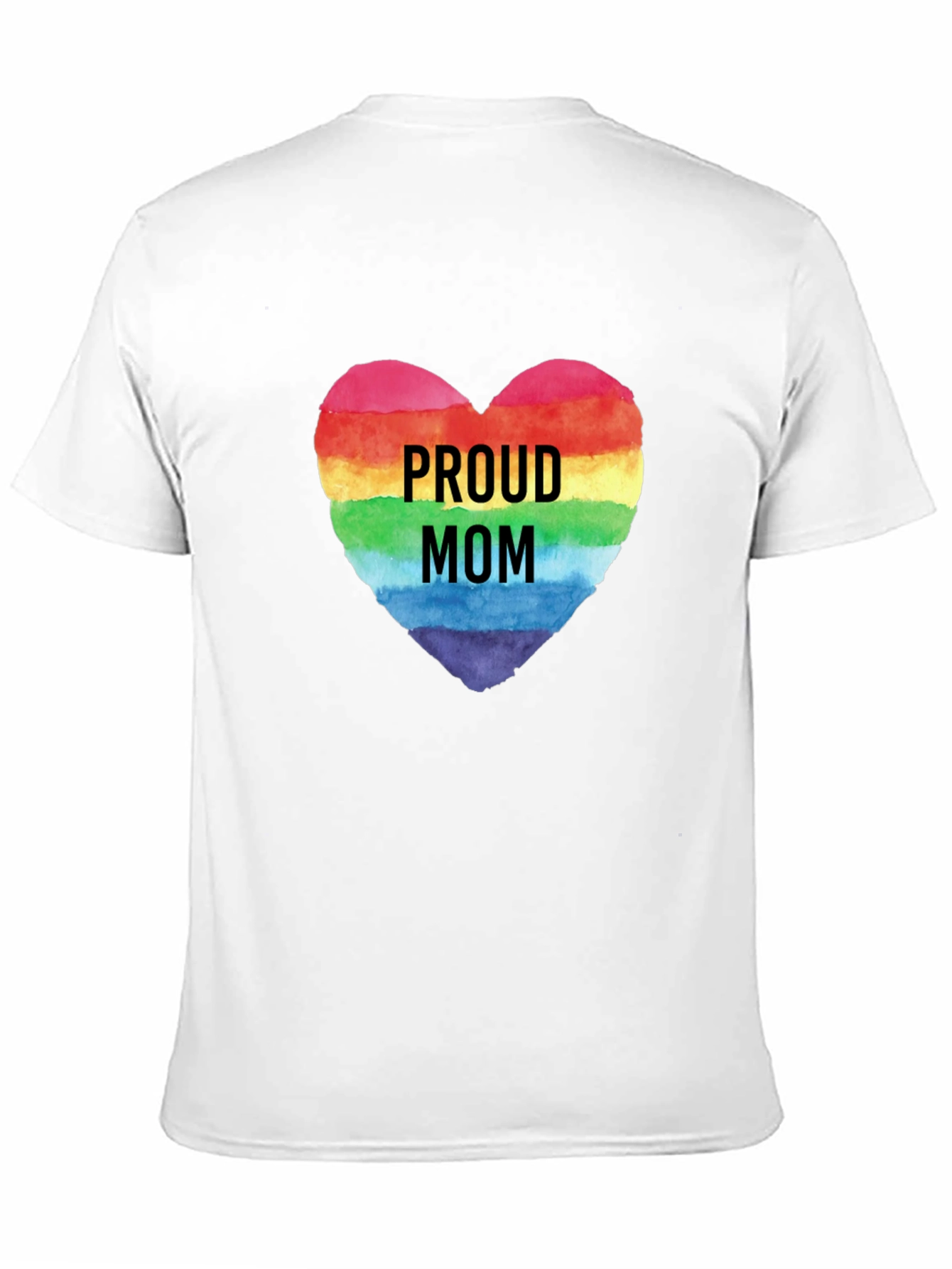 Proud Mom Rainbow Heart Graphic Tee