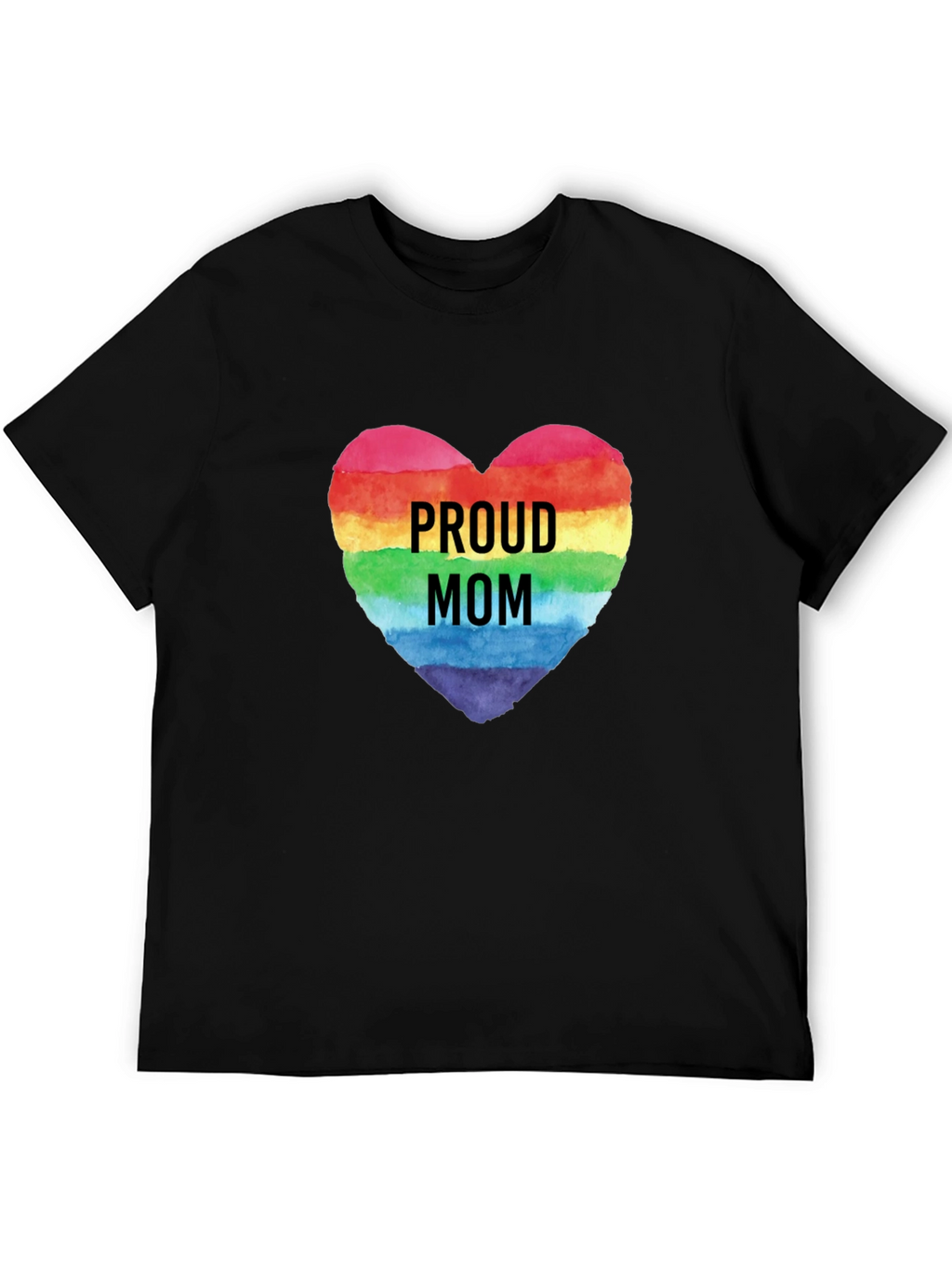 Proud Mom Rainbow Heart Graphic Tee