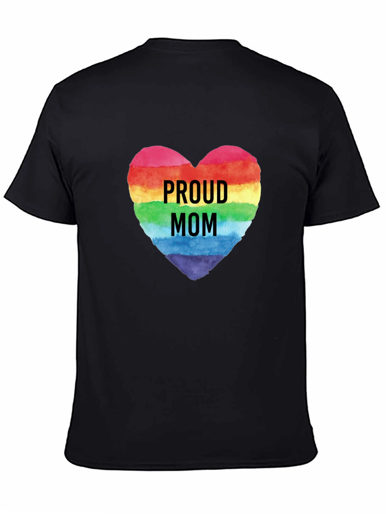Proud Mom Rainbow Heart Graphic Tee