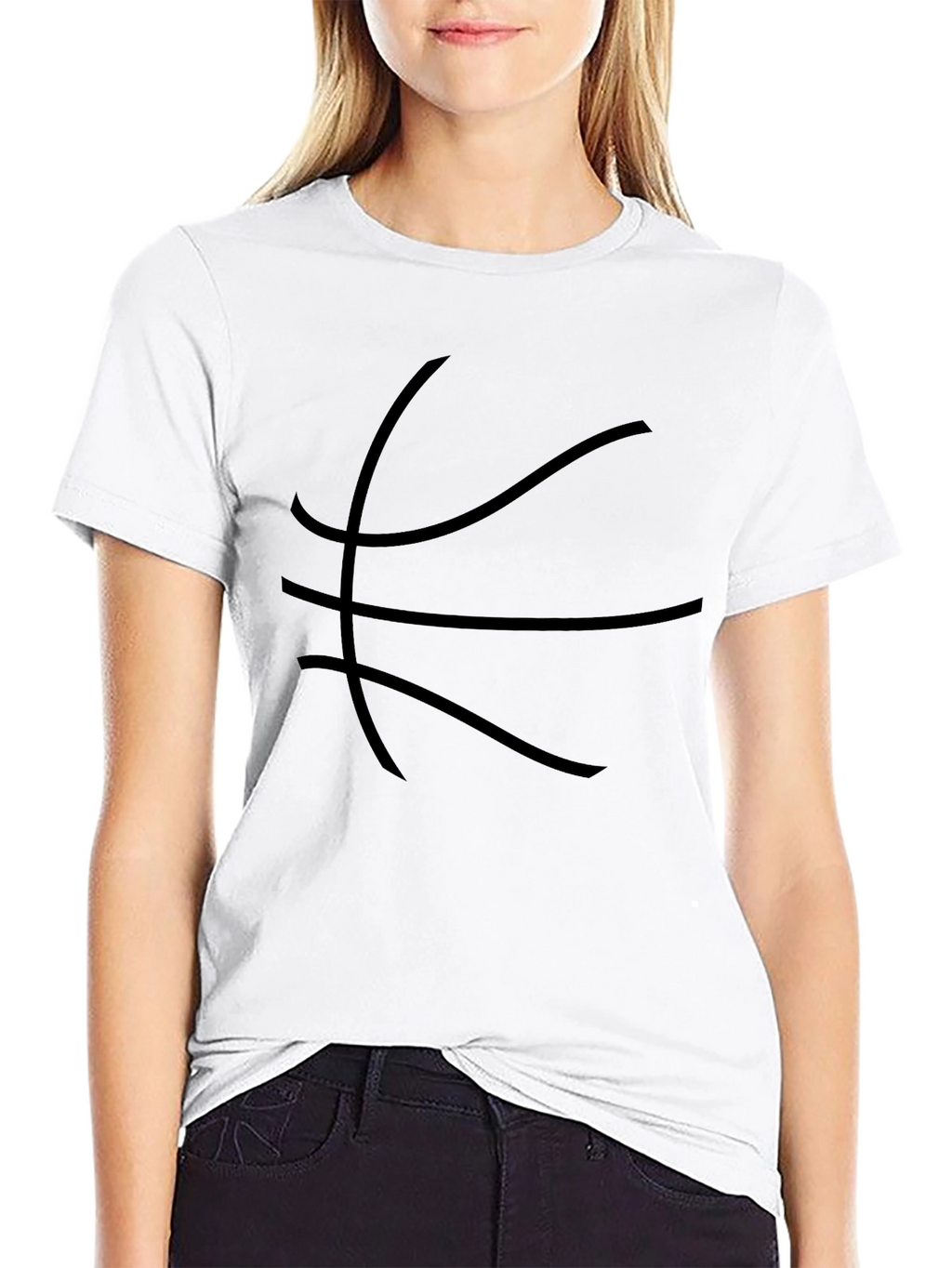 Basketball Graphic Tee - Black Cotton Blend Shirt