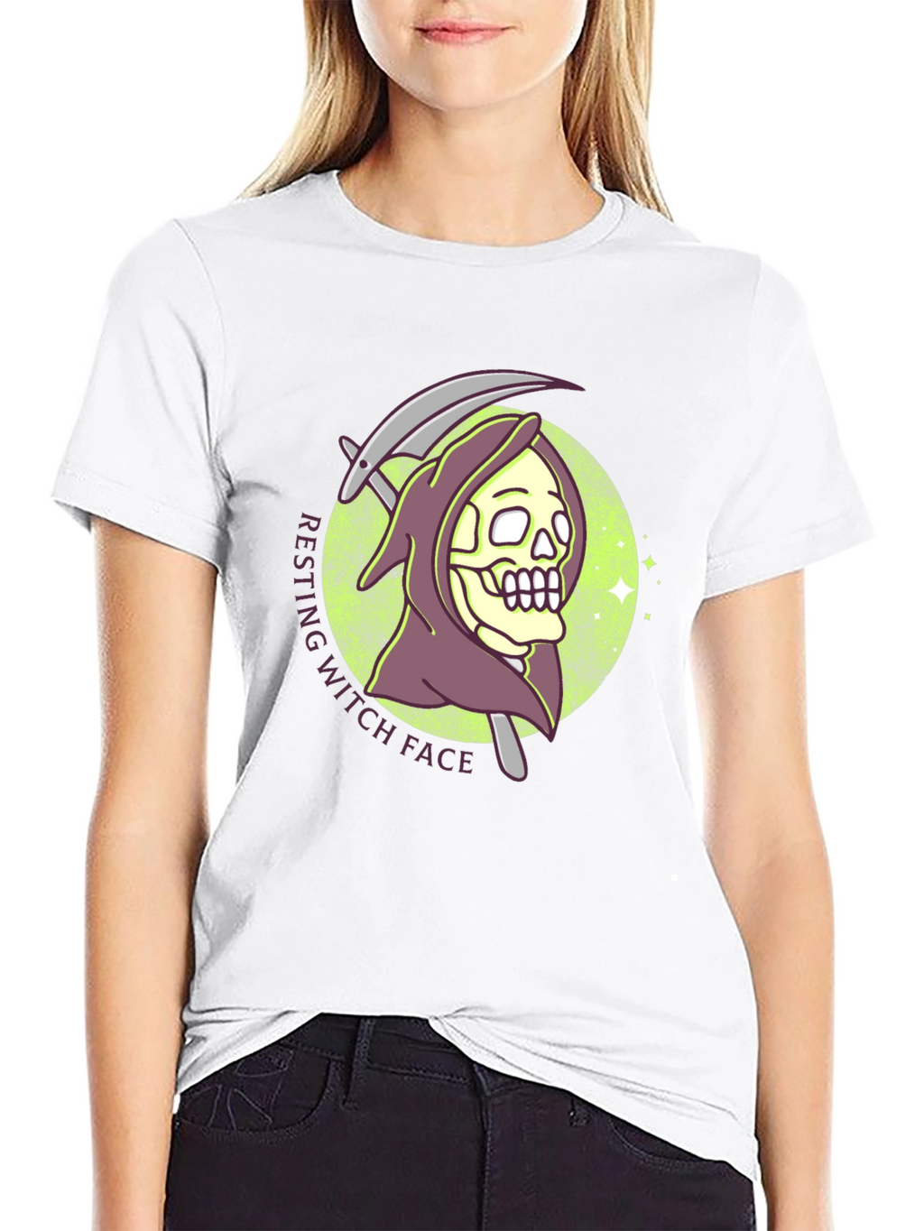 Resting Witch Face Graphic T-Shirt