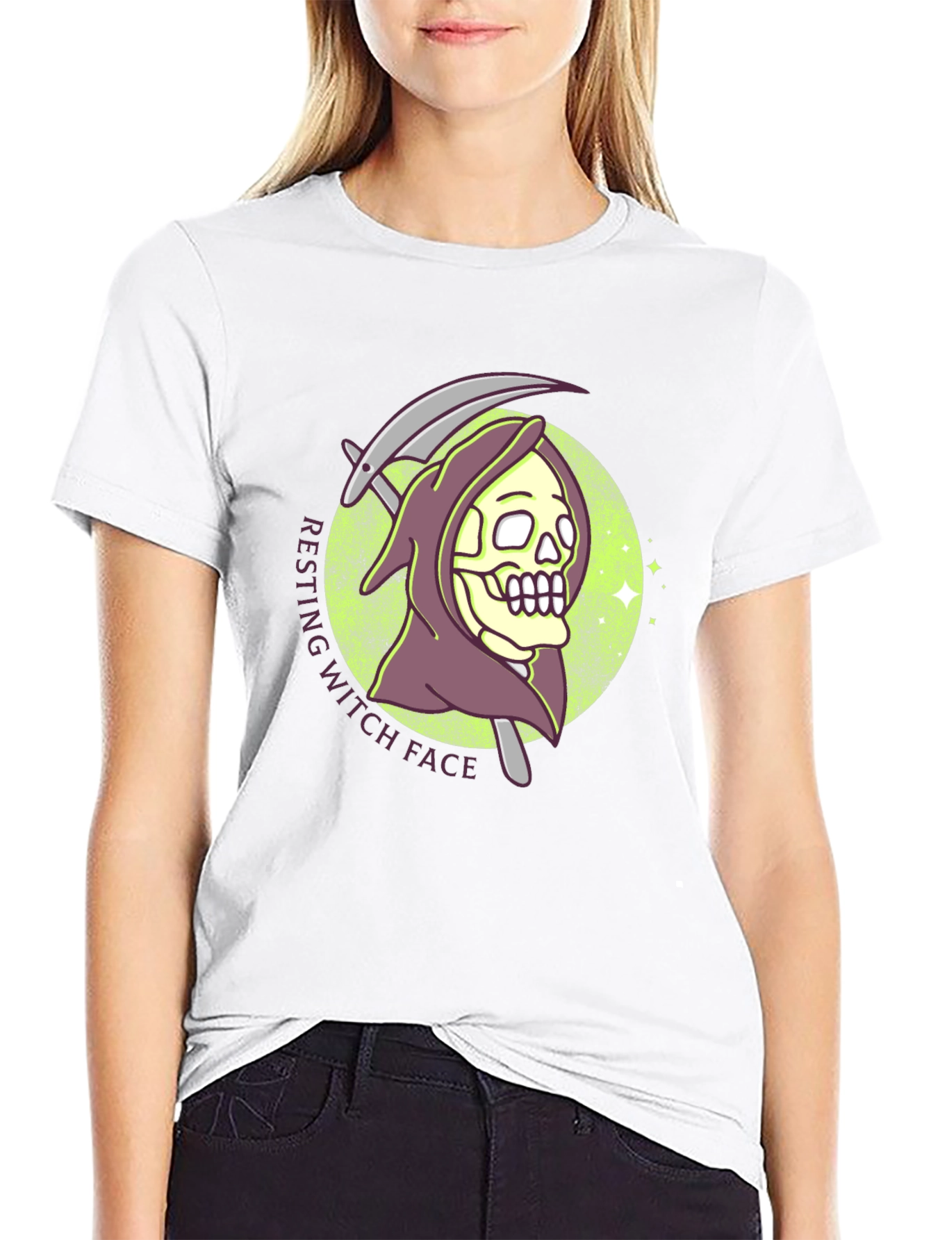Resting Witch Face Graphic T-Shirt