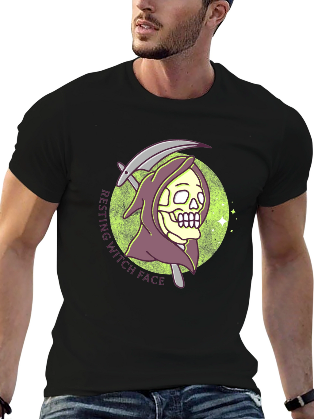 Resting Witch Face Graphic T-Shirt