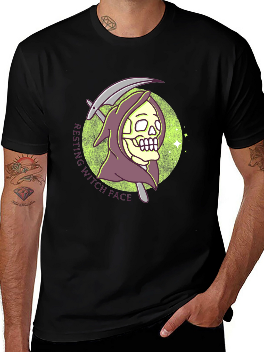 Resting Witch Face Graphic T-Shirt