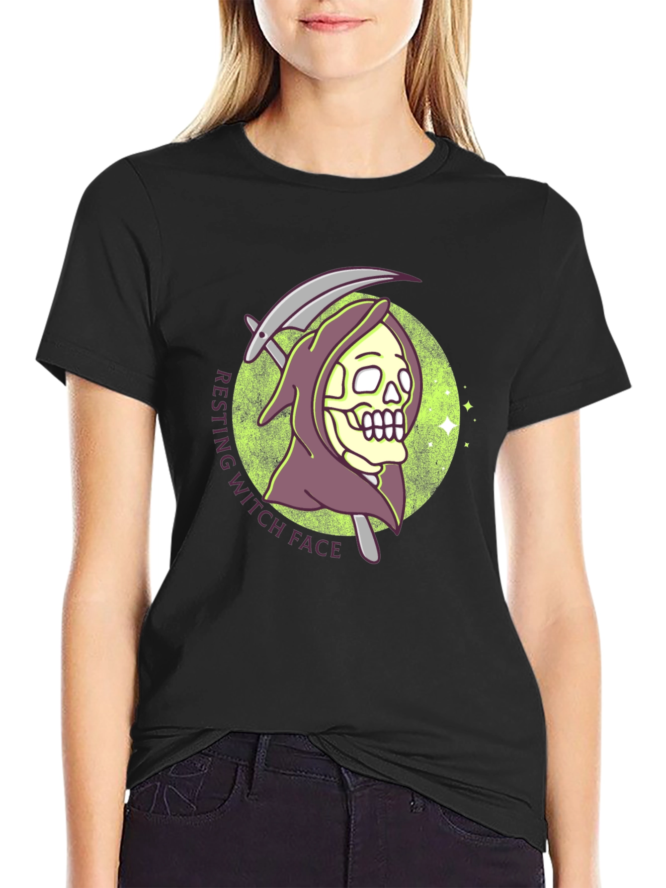 Resting Witch Face Graphic T-Shirt