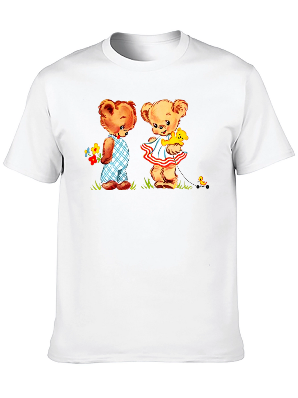 Teddy Bear Couple Black T-Shirt