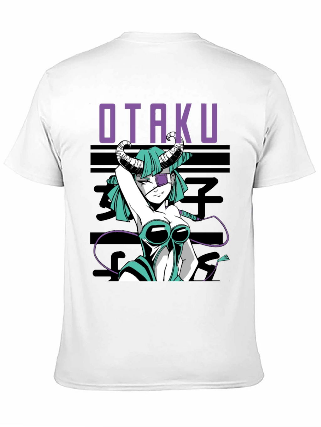 Otaku Anime Girl Graphic Tee - Black
