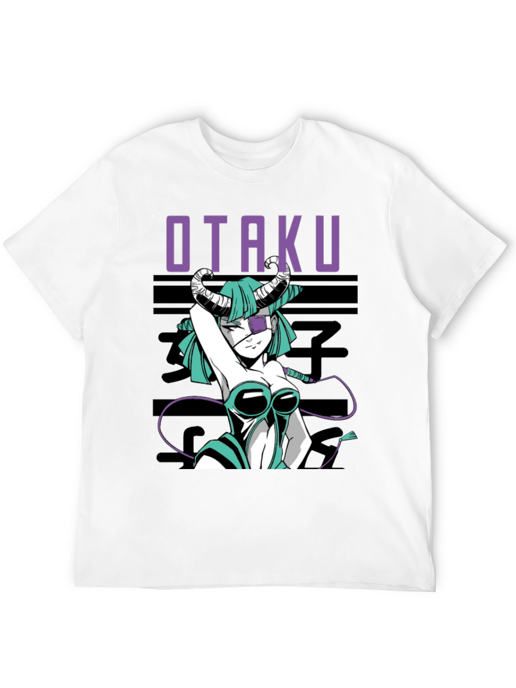 Otaku Anime Girl Graphic Tee - Black