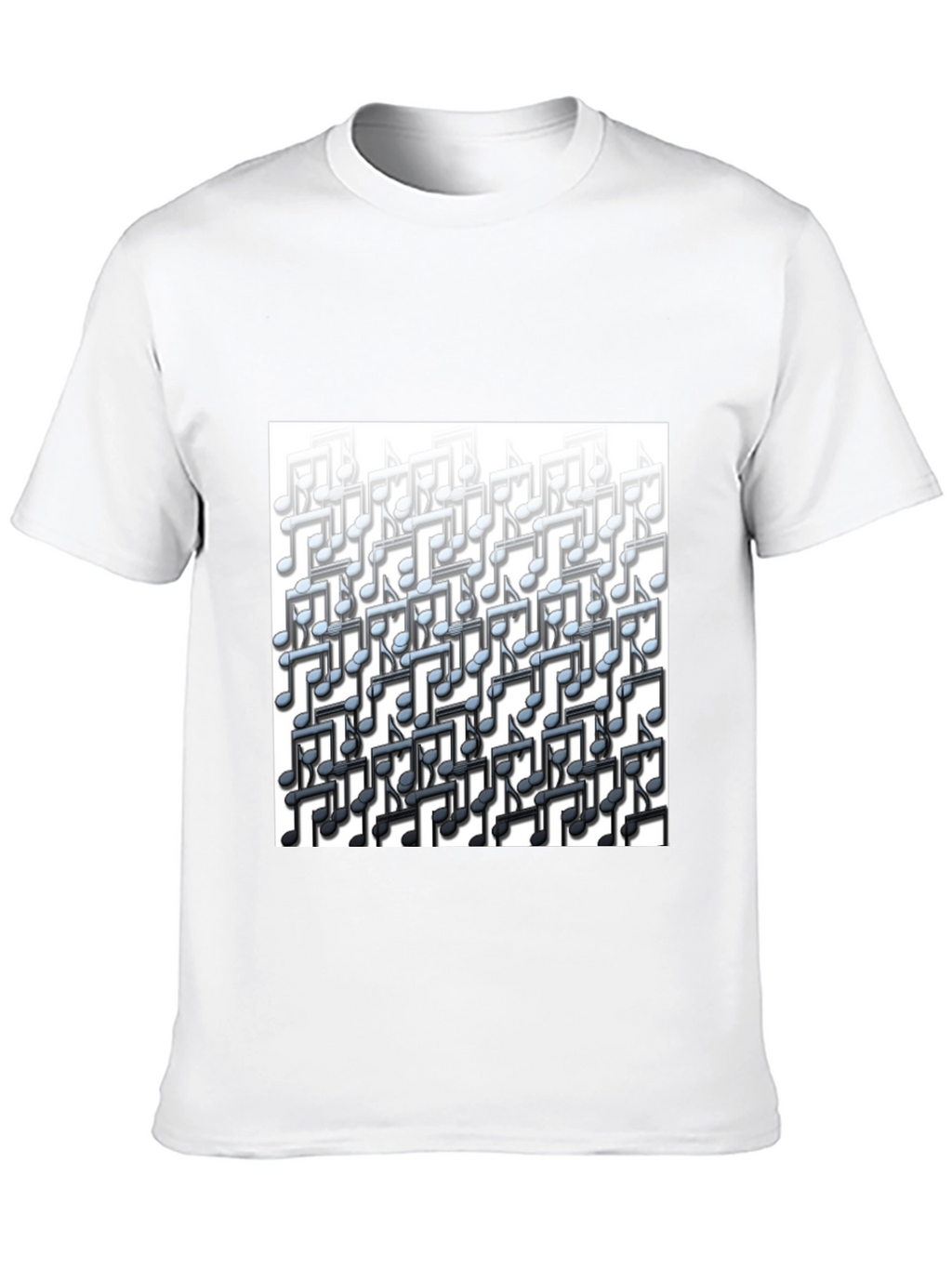 Musical Notes Graphic Tee - Black Cotton T-Shirt