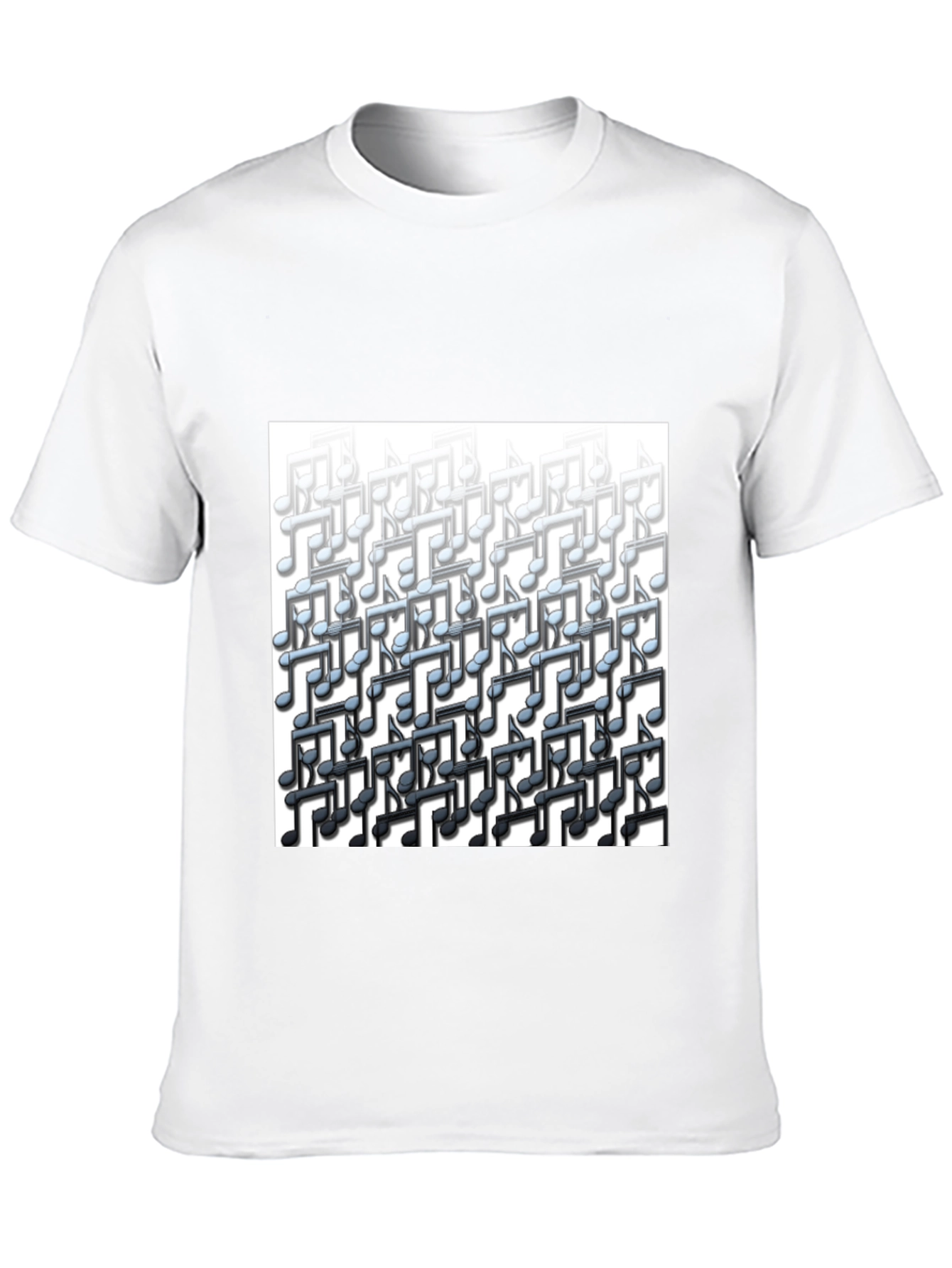 Musical Notes Graphic Tee - Black Cotton T-Shirt