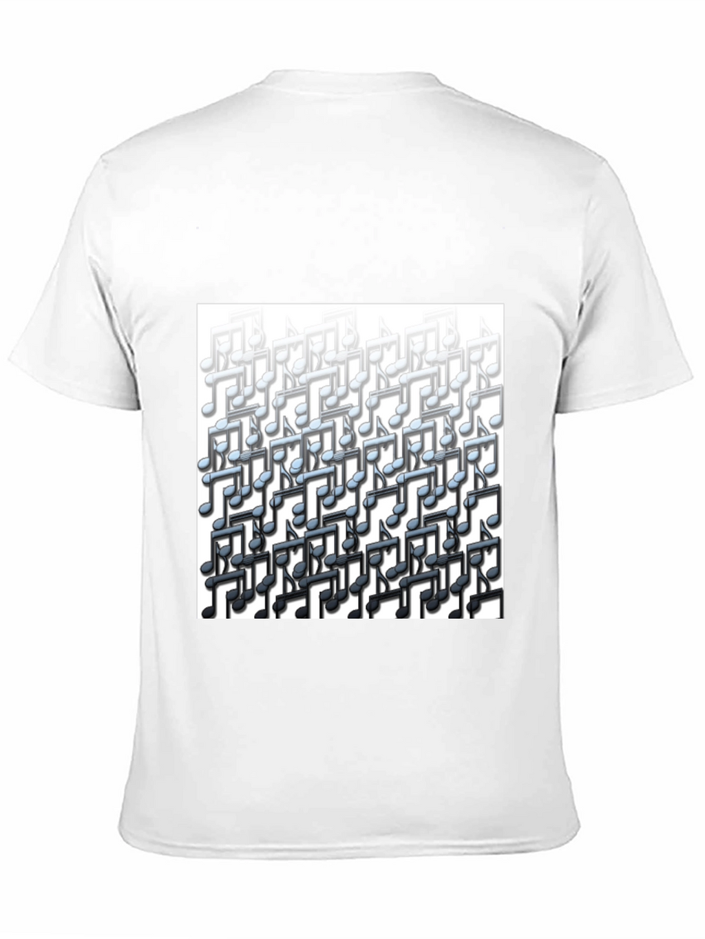 Musical Notes Graphic Tee - Black Cotton T-Shirt