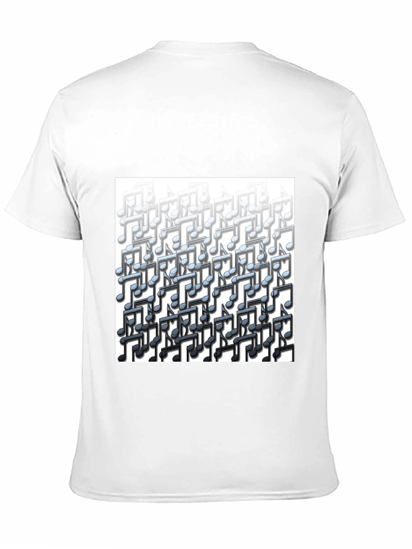 Musical Notes Graphic Tee - Black Cotton T-Shirt
