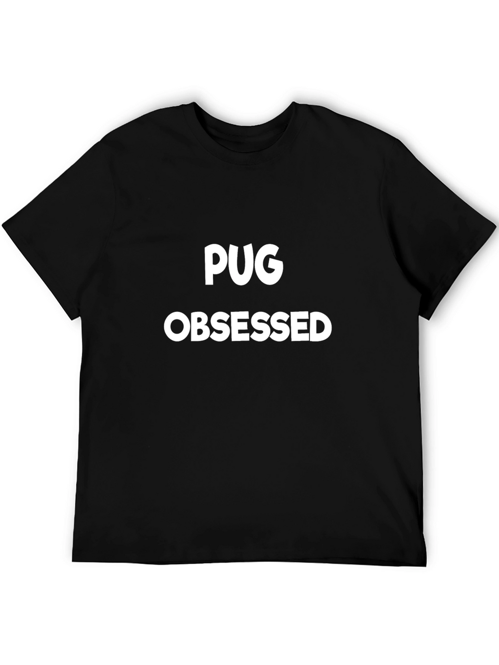 Pug Obsessed Graphic Tee - Black Cotton T-Shirt