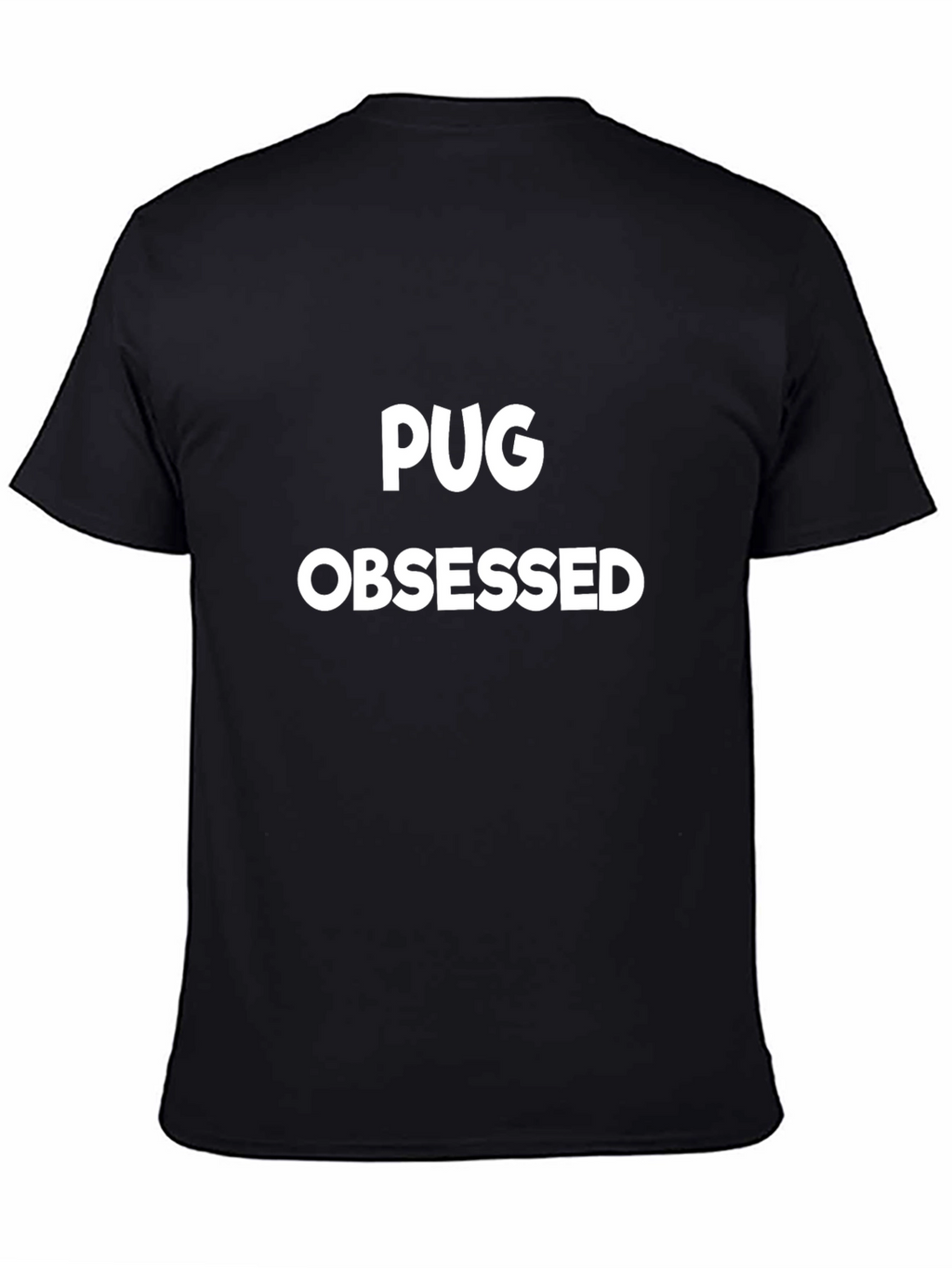 Pug Obsessed Graphic Tee - Black Cotton T-Shirt