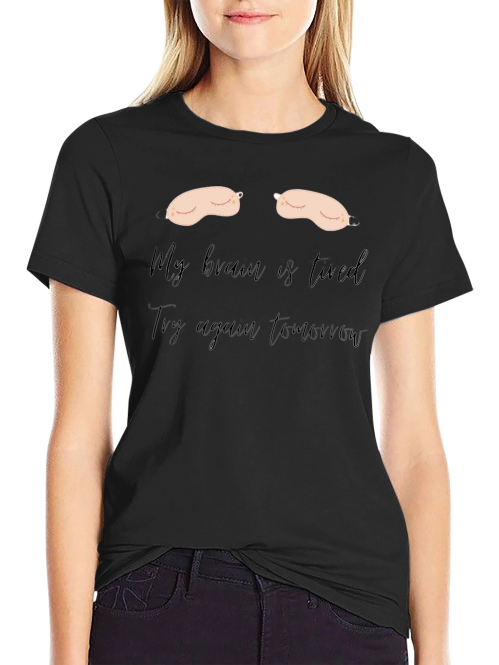 Funny Tired Brain Graphic T-Shirt