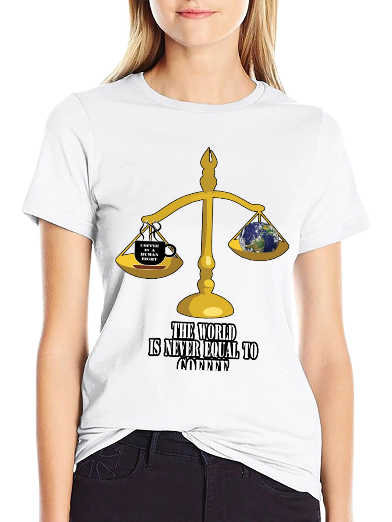 Coffee Lovers T-Shirt: The World Is Never Equal to Coffee!