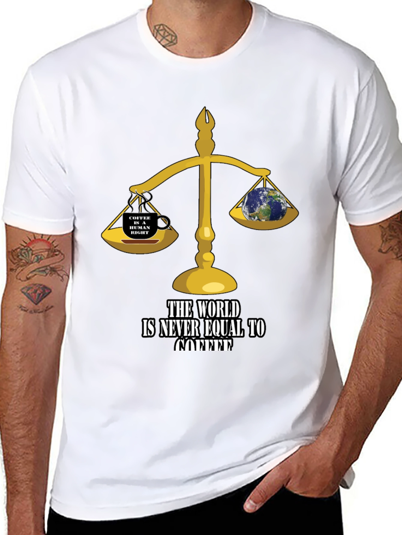 Coffee Lovers T-Shirt: The World Is Never Equal to Coffee!