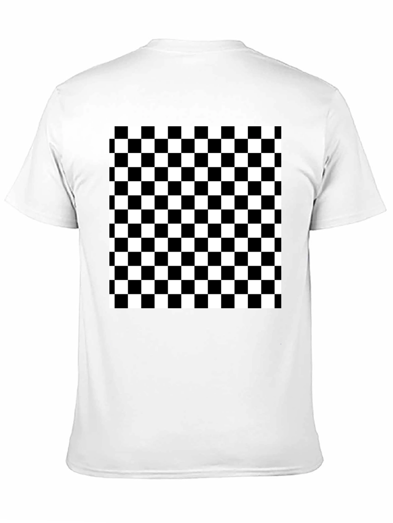Checkered T-Shirt - Black and White Pattern